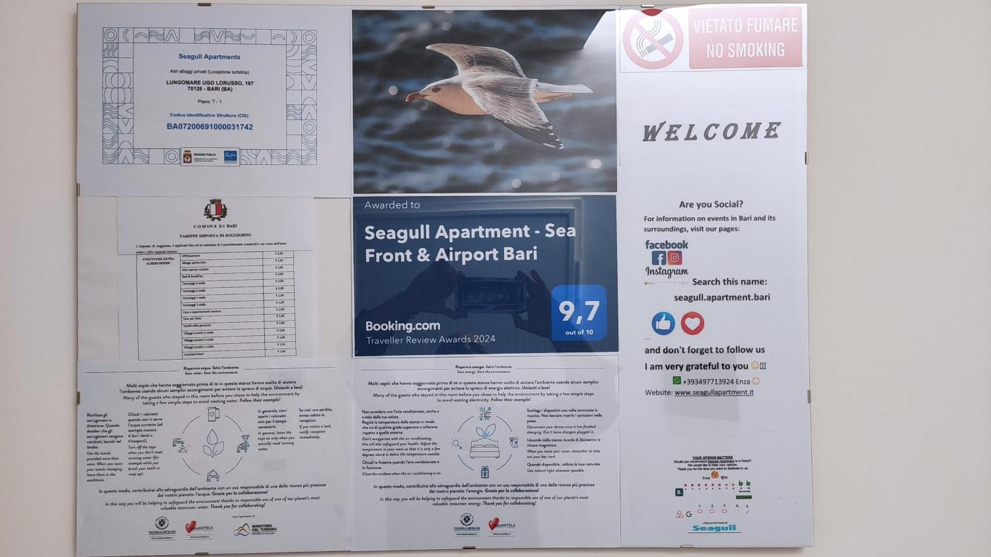 Seagull Apartments - Front And Sea View & Airport Bari Bagian luar foto